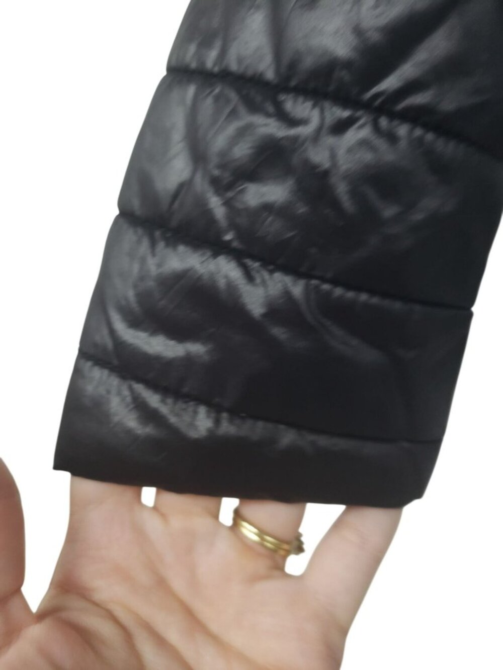 The North Face Black Puffer Jacket Womens M Medium Full Zip Cinched Waist - Picture 9 of 16
